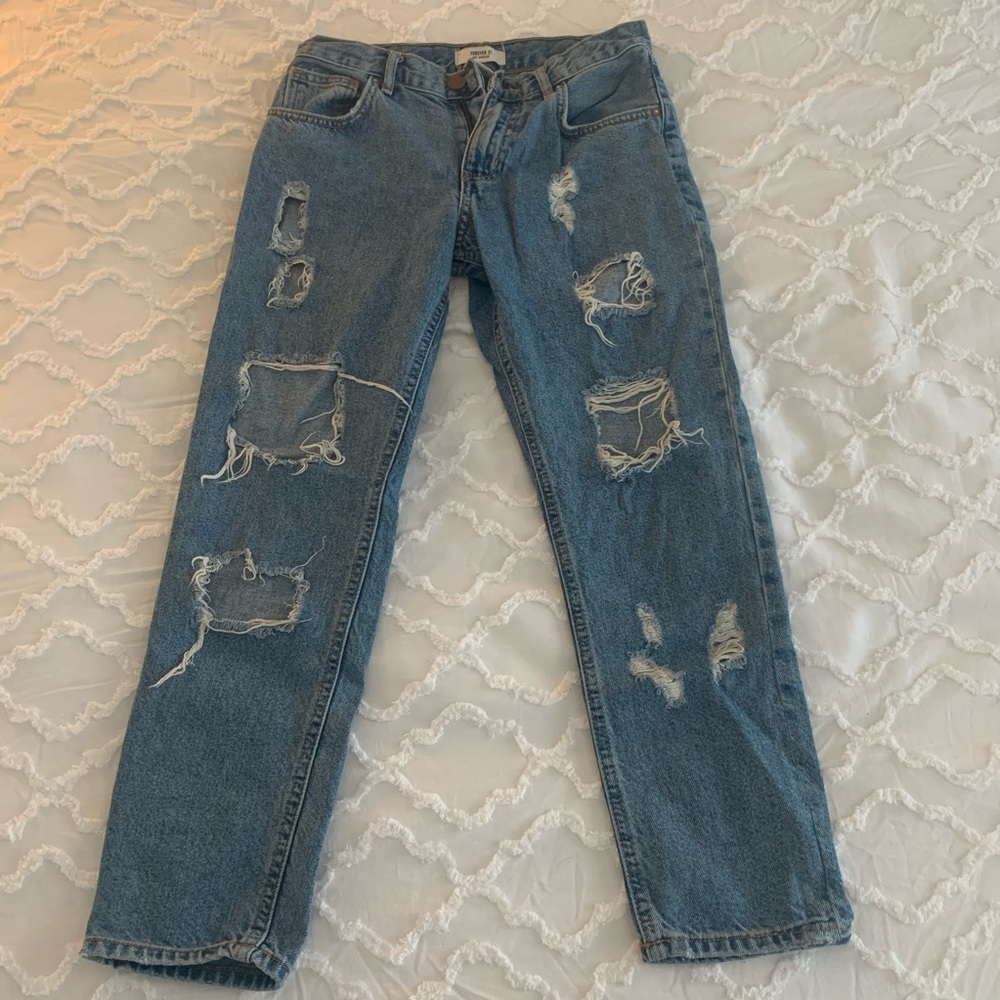 Forever 21 Ripped Boyfriend Jeans